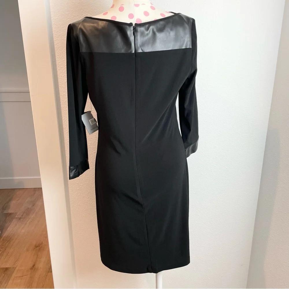 Marc New York Dress Women’s Black Faux Leather Trim 6 NWT - Picture 6 of 10